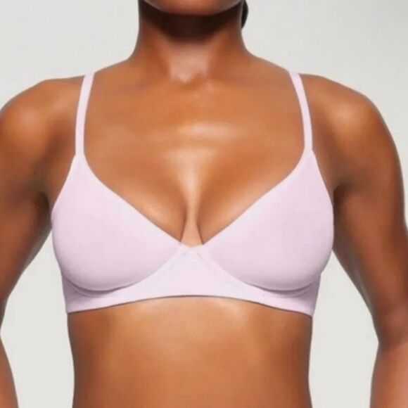 SKIMS NWT Fits Everybody Unlined Demi Bra In Cherry Blossom Light Pink Bra - Picture 1 of 6